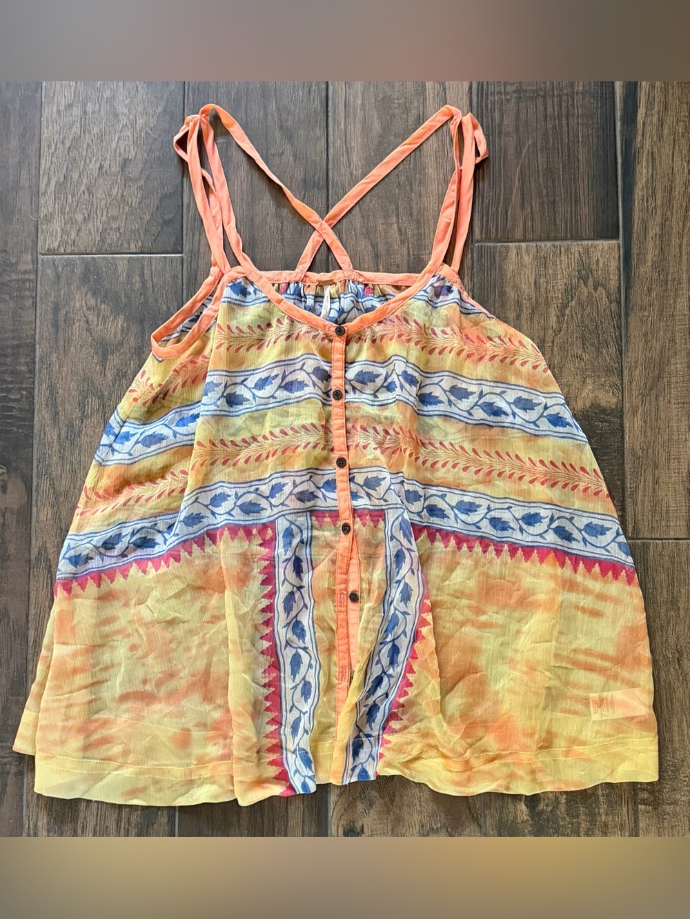 Free People Boho Sheer Top Sz M